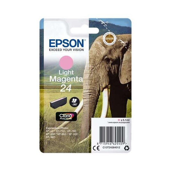 Cartuccia C13T24264010 EPSON magenta chiaro 360 PAGINE - originale | stampaperfetta.it