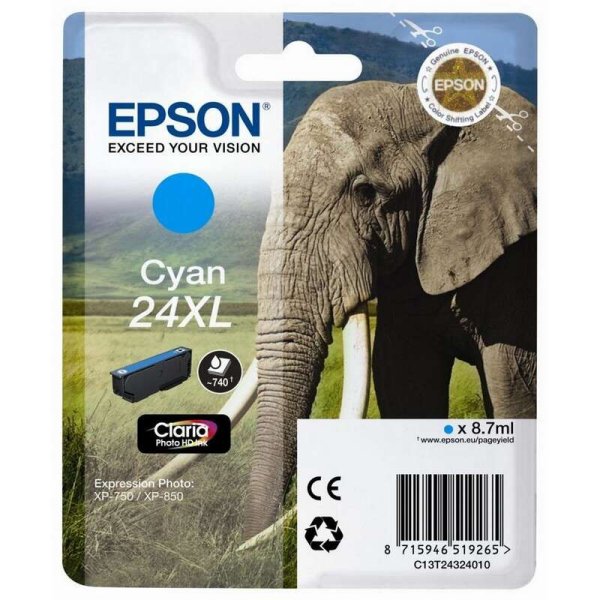 Cartuccia C13T24324010 EPSON ciano 740 PAGINE - originale | stampaperfetta.it