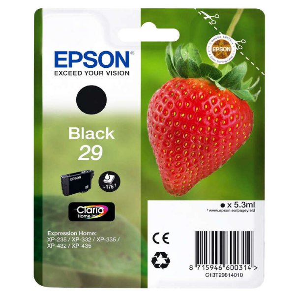 Cartuccia C13T29814012 EPSON nero 175 PAGINE - originale | stampaperfetta.it
