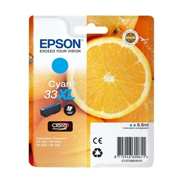 Cartuccia C13T33624012 EPSON ciano 650 PAGINE - originale | stampaperfetta.it