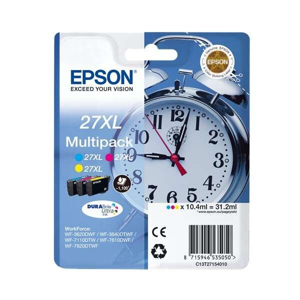 Multipack cartucce C13T27154012 EPSON 3 colori 3X1100 PAGINE - originale | stampaperfetta.it