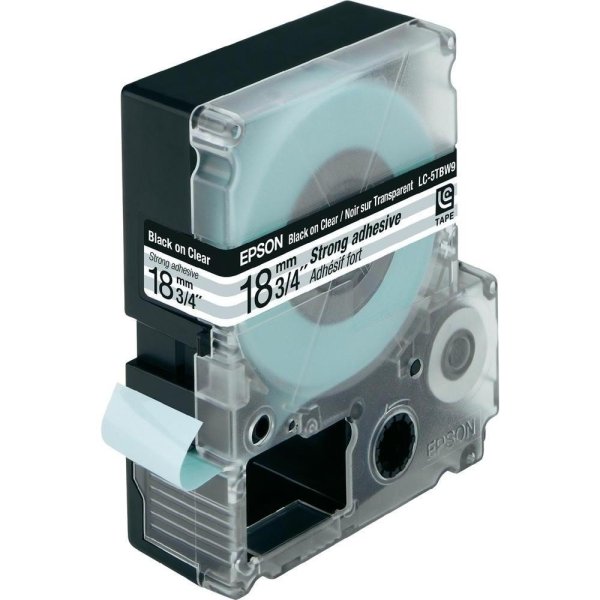 Nastri C53S626409 EPSON nero su trasparente 18MMX9MT - compatibile | stampaperfetta.it