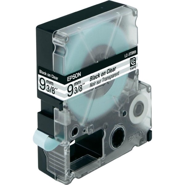 Nastri C53S624403 EPSON nero su trasparente 9MMX9MT - compatibile | stampaperfetta.it