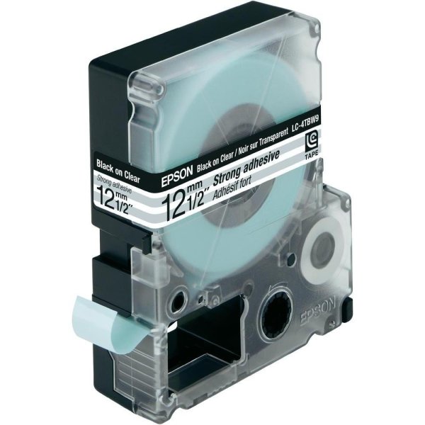 Nastri C53S625410 EPSON nero su trasparente 12MMX8MT - compatibile | stampaperfetta.it